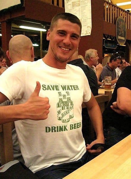 save water drink beer t-shirt