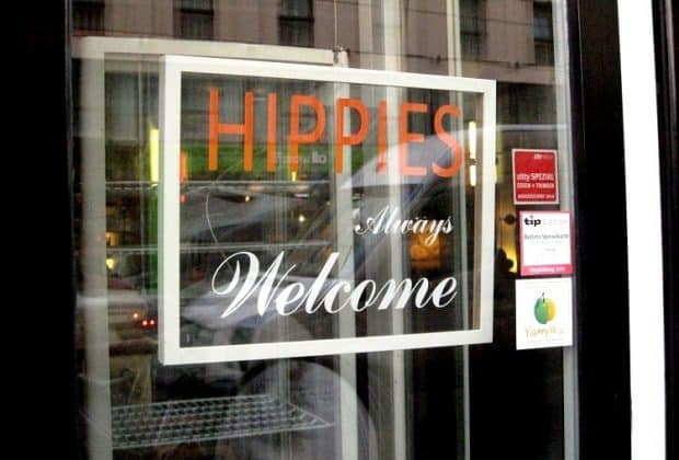 hippie welcome sign