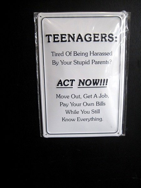 teenagers know it all sign