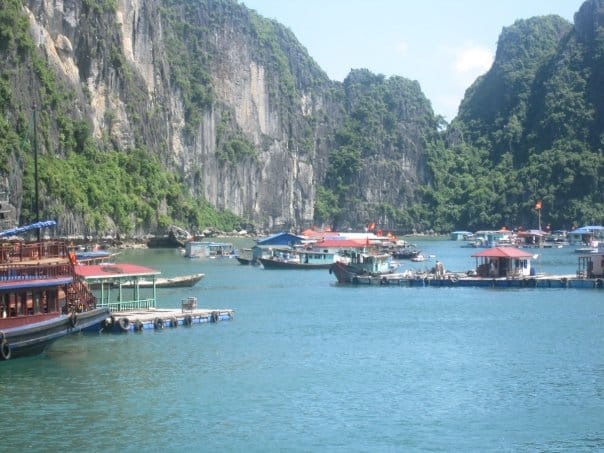 The floating villages of Halong Bay