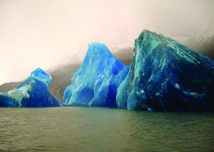 blue ice in Patagonia