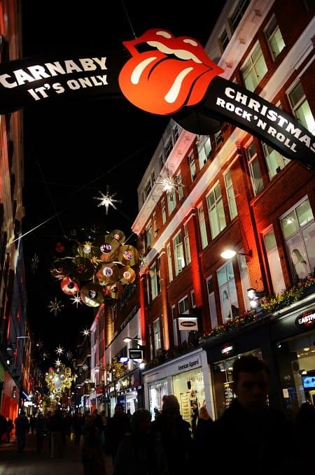 carnaby st christmas rolling stones london