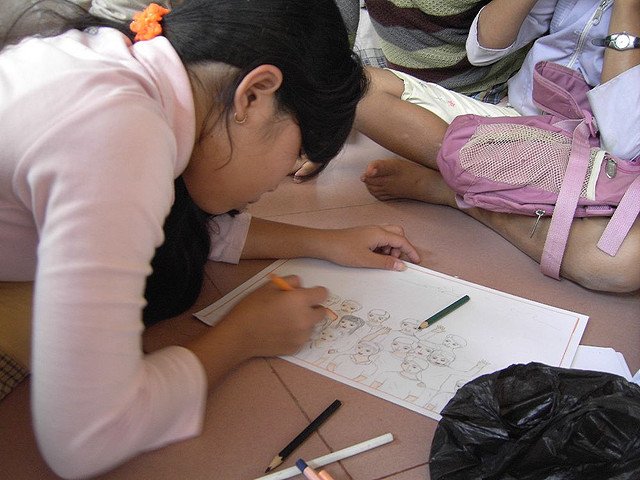 child coloring orphanage
