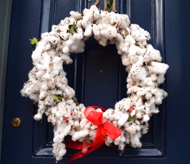 cotton christmas wreath