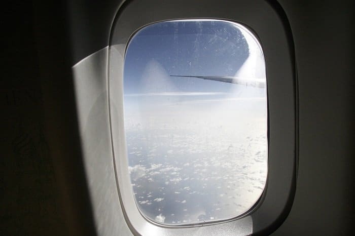 window seat on flight
