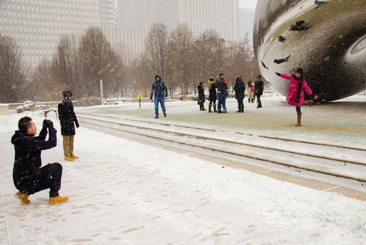 chicago posing at bean