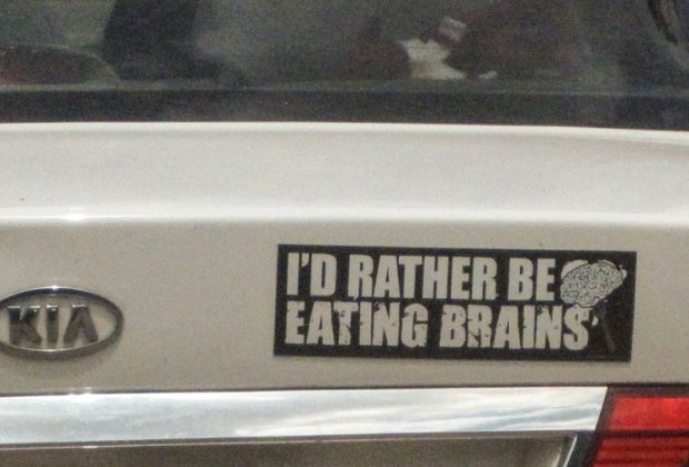 i'd rather be eating brains sticker