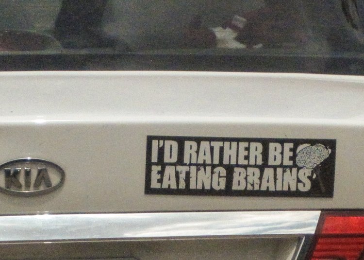 i'd rather be eating brains sticker